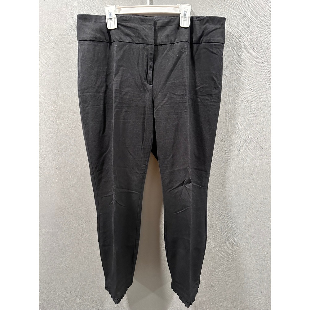 Alfani Womens Black Ruffle Hem Ankle Pants Size 12 Stretch Skinny Dress Slacks